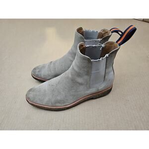 New Republic Chelsea Boots Mens Size 8 Beige Suede Crepe Sole Slip On Gore